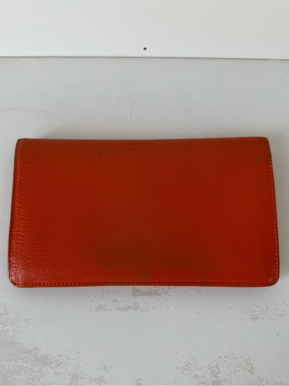 CHANEL Orange Leather Long Bifold CC Wallet with Gold Logo - Picture 3 of 14